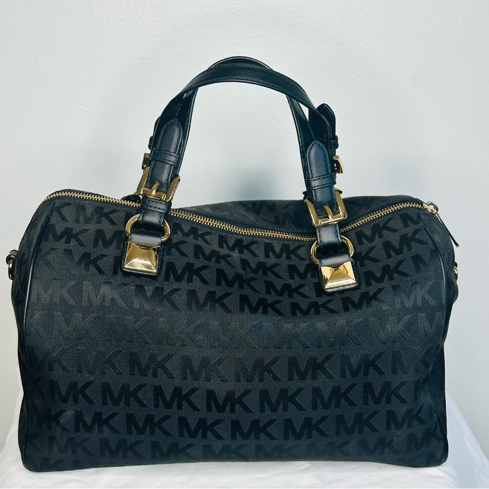 Michael Kors Black Handbag with Gold Accents